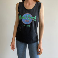 1980s Hard Rock Orlando Faded Cotton Tank Top With Paint Staining