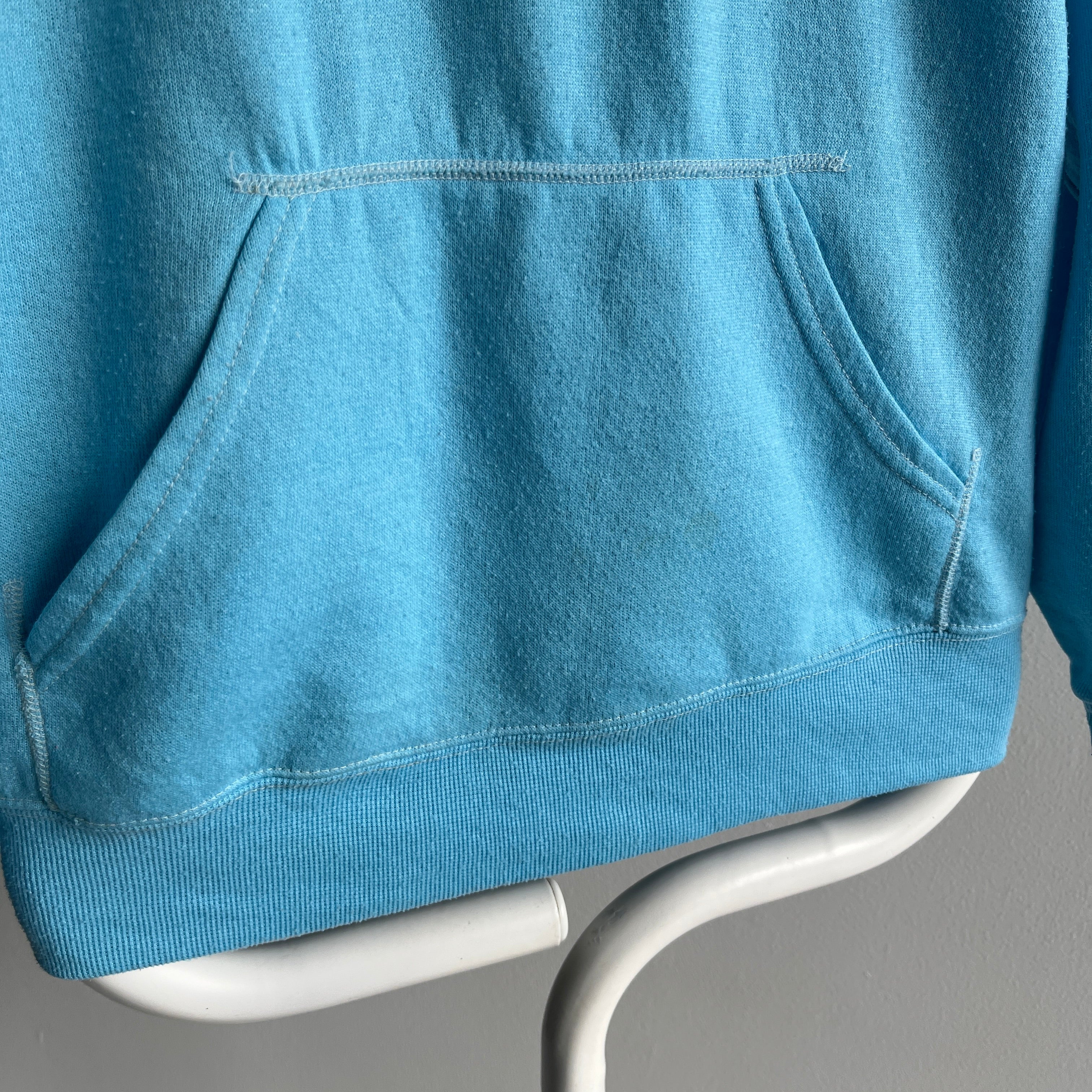 1980s Smaller Caribbean Blue Pull Over Hoodie by Sportswear