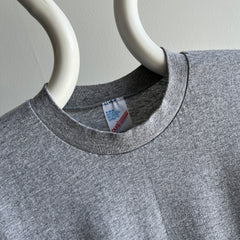 1980s Blank Gray Long Sleeve T-Shirt by Duke