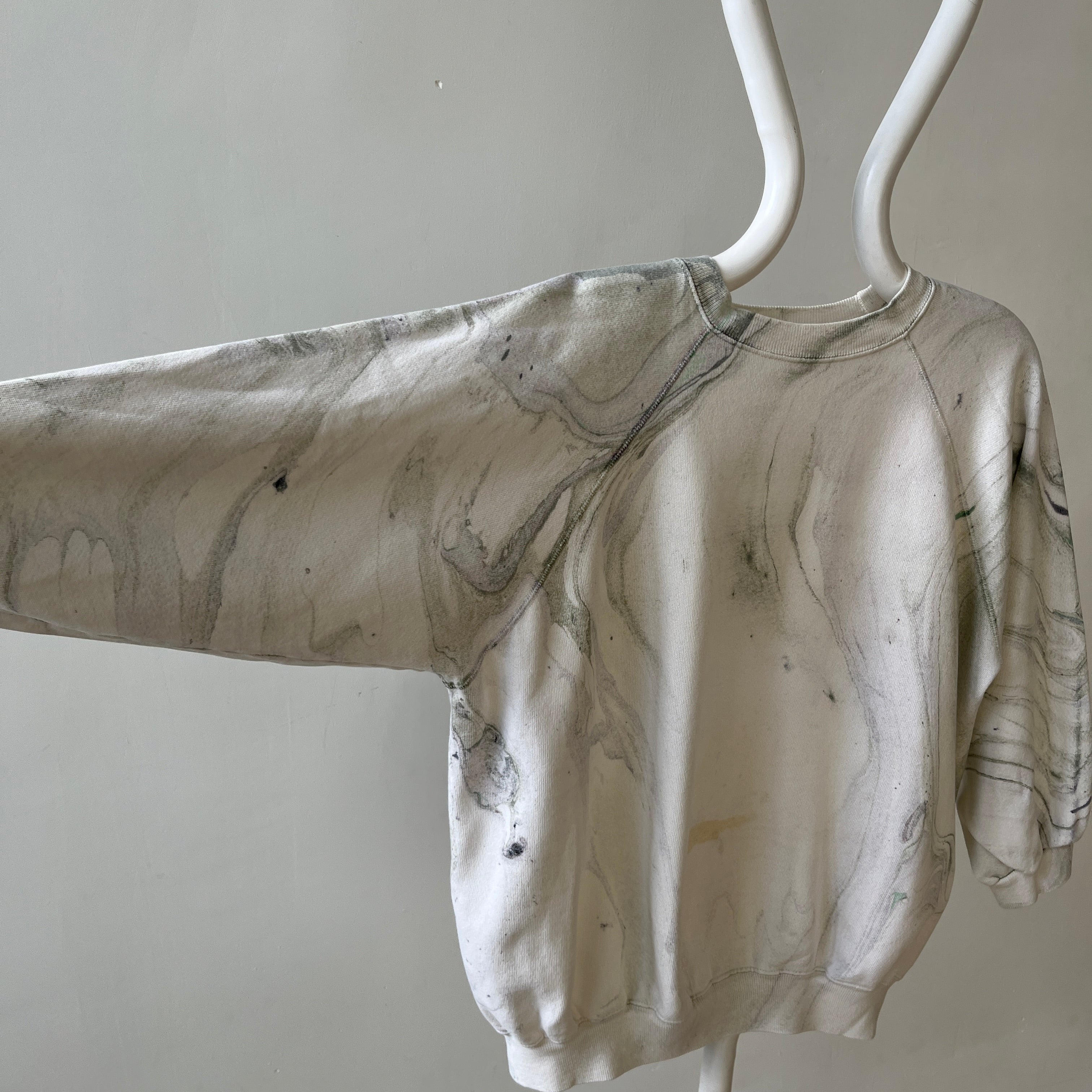 1980s/90s Marble Tie Dye Raglan Sweatshirt - Personal Collection Piece