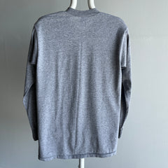 1980s Blank Gray Long Sleeve T-Shirt by Duke