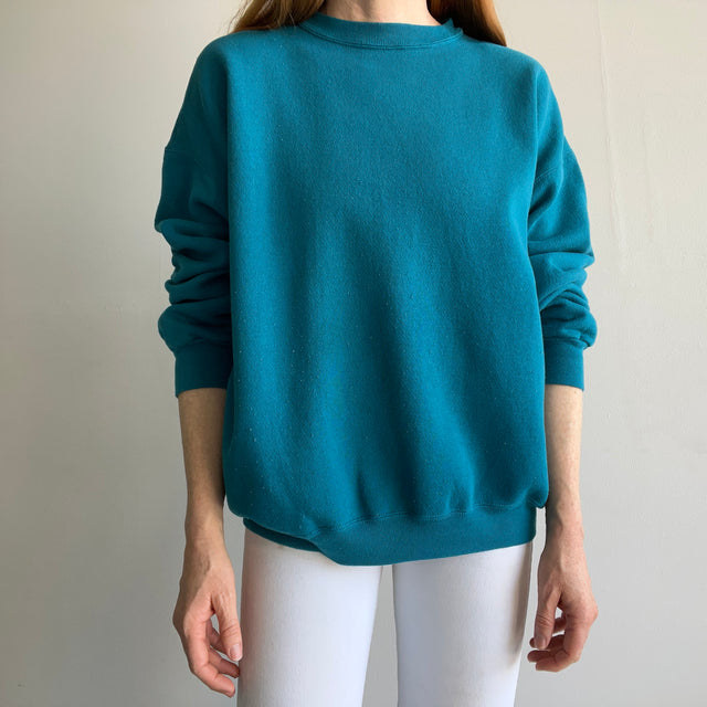 1990s Dark Teal "Superweight" Relaxed Fit Sweatshirt by Tultex