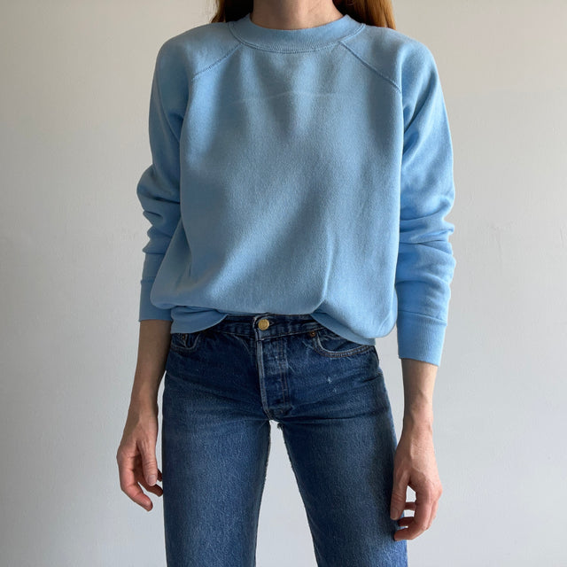 1980s Blank Baby Blue Raglan