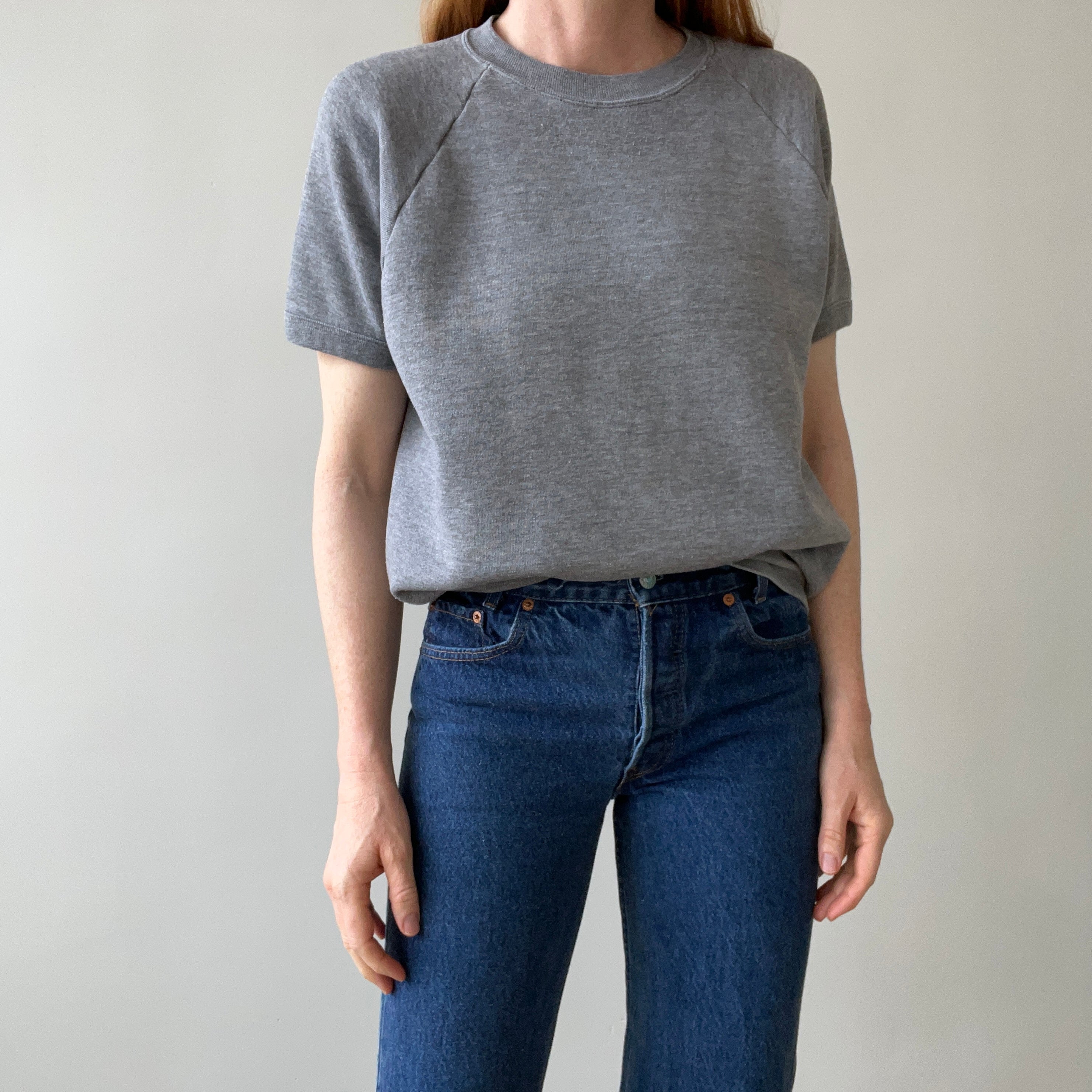 1980s Blank Gray Warm Up Sweatshirt by Jerzees