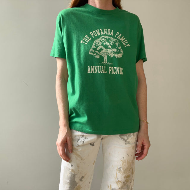 1980s The Powanda Family Picnic Green T Shirt