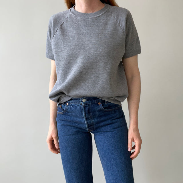 1980s Blank Gray Warm Up Sweatshirt by Jerzees