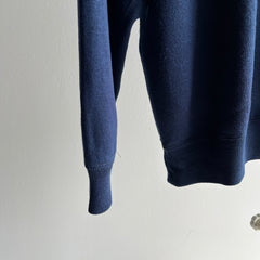 1970s Deep Navy Single V Super Soft Acrylic Sweatshirt