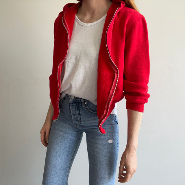 1980s Sweet Little Red Zip Up Hoodie