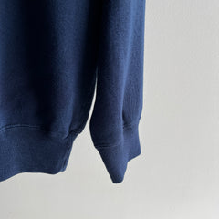 1970s Deep Navy Single V Super Soft Acrylic Sweatshirt