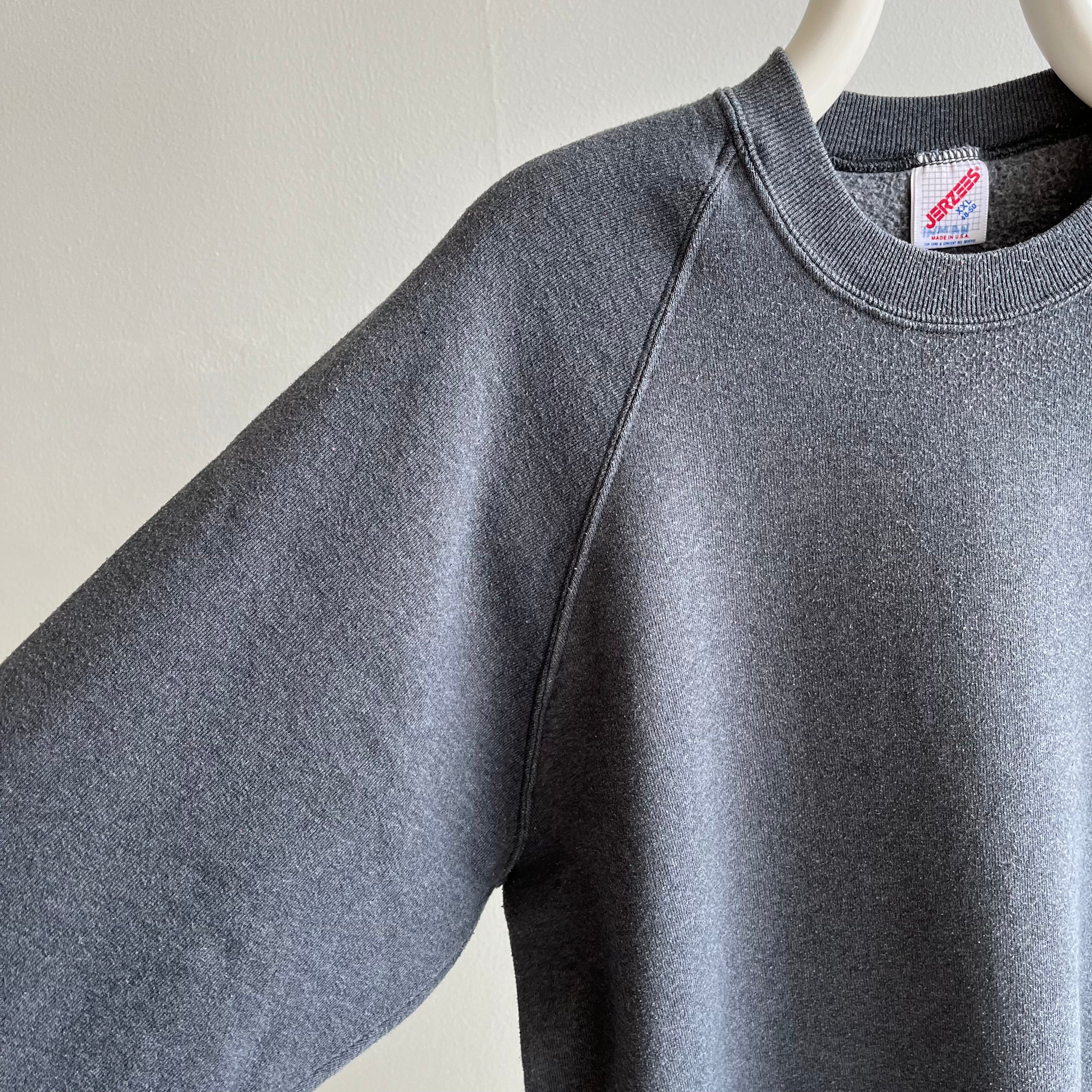 1980s Deep Gray Raglan by Jerzees