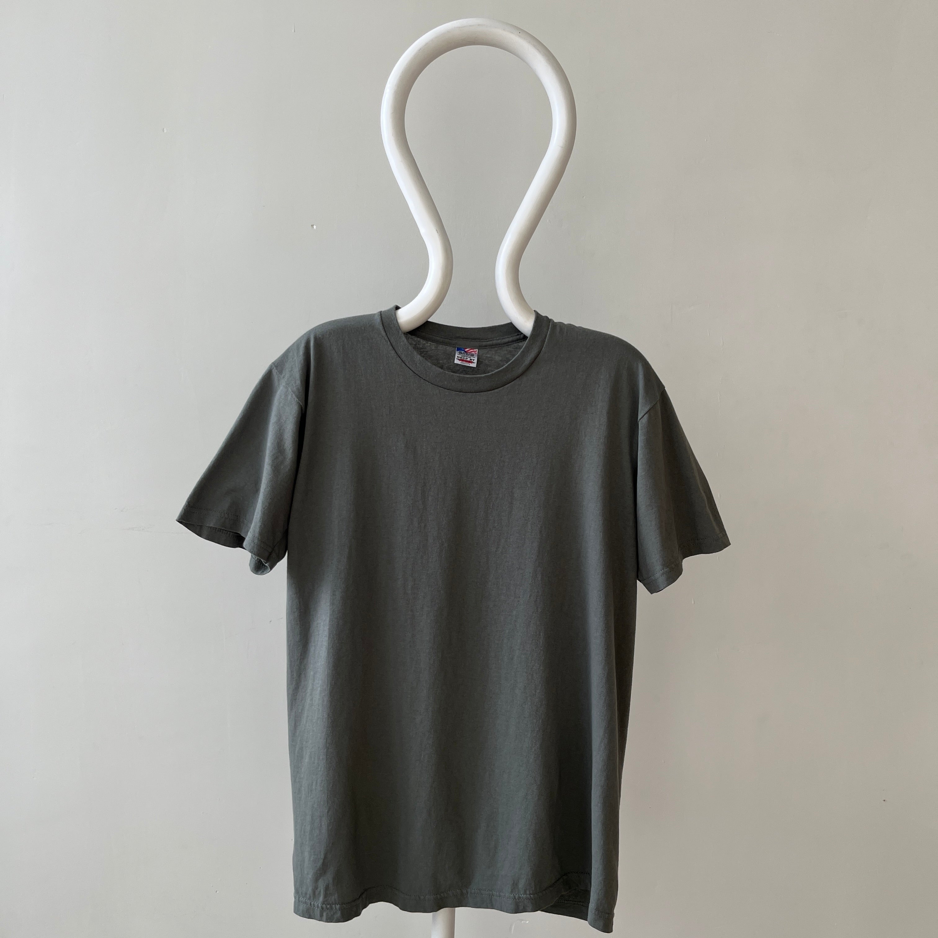 1980s Blank Sage Green T Shirt