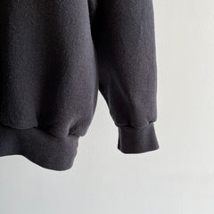 1990s Faded Blank Black Sweatshirt