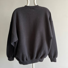 1990s Faded Blank Black Sweatshirt