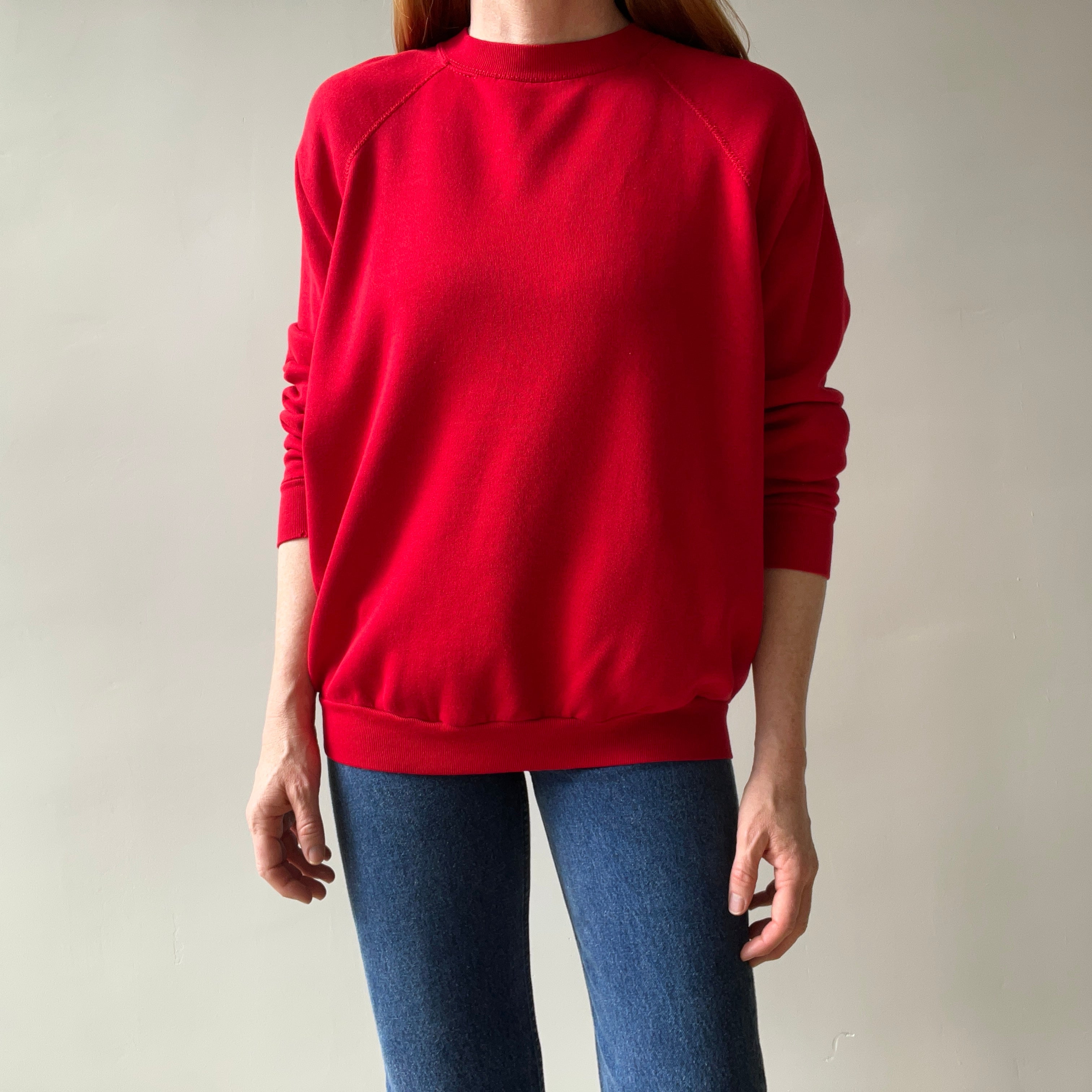 1980s Perfect Red Raglan Sweatshirt