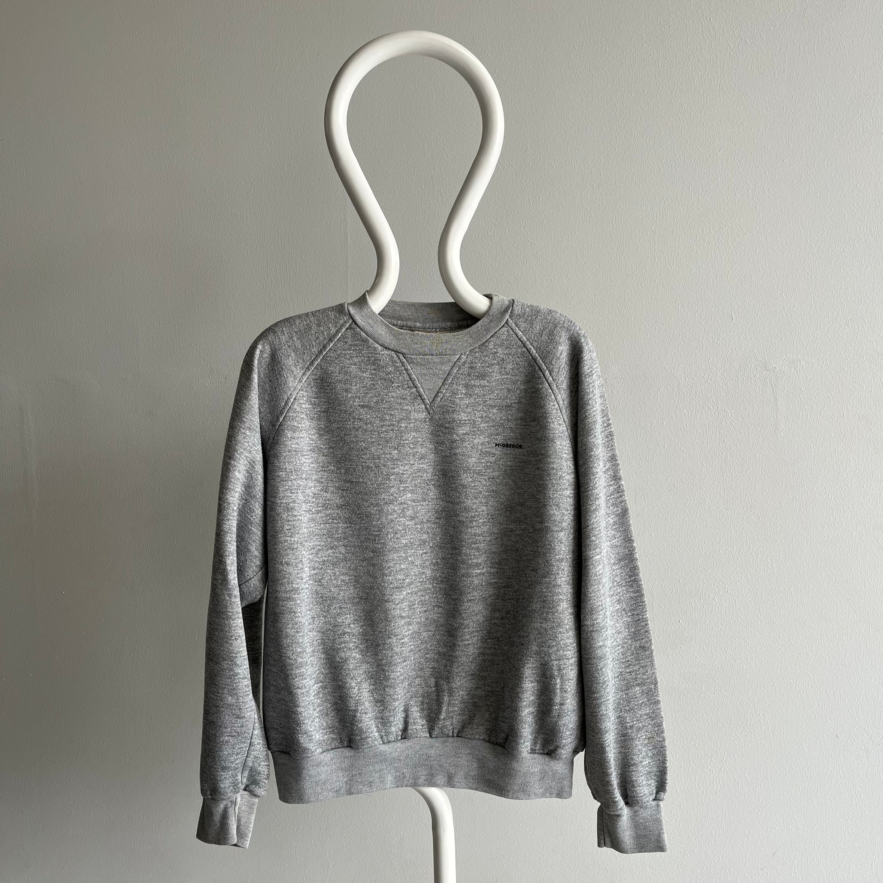 1980s McGreggor Single V Blank Gray Sweatshirt