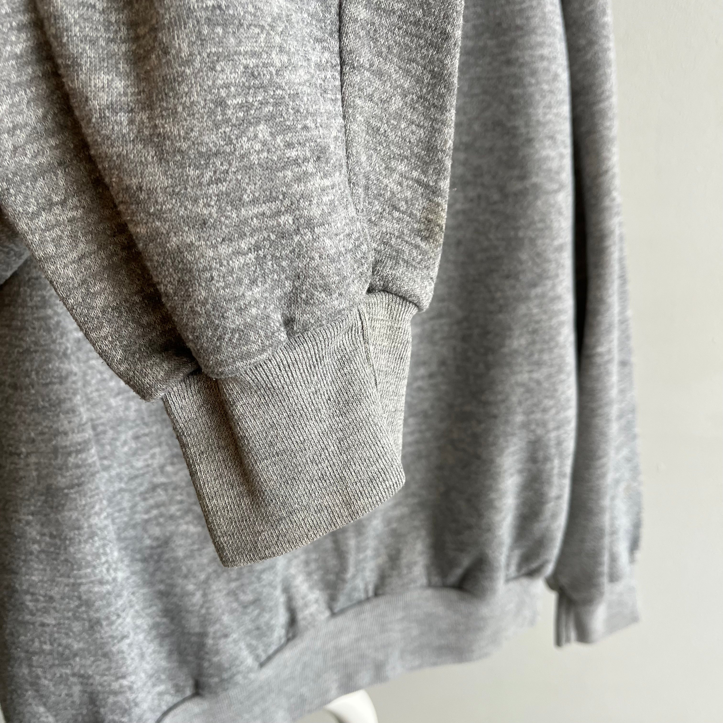 1980s McGreggor Single V Blank Gray Sweatshirt