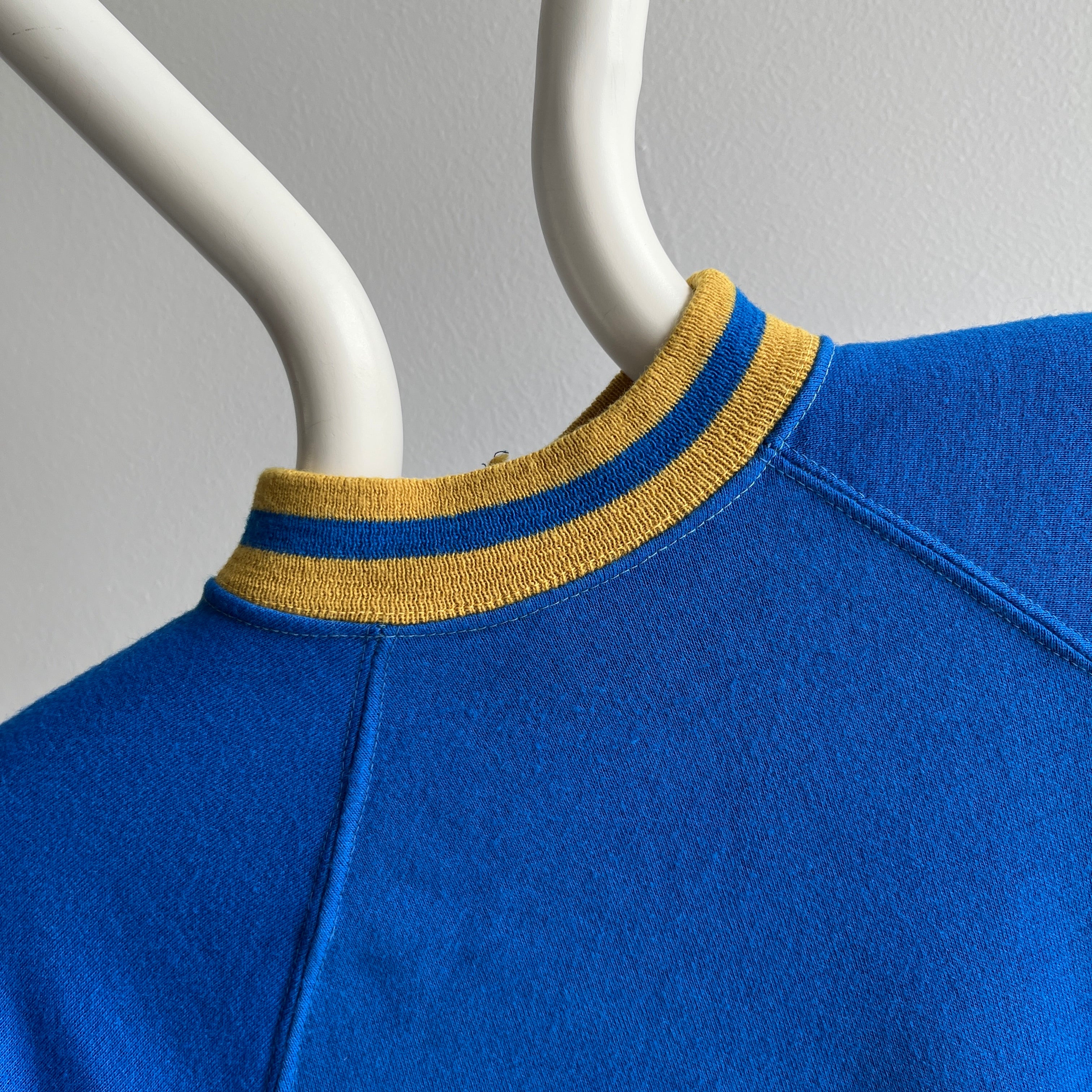 1970s Mock Neck Super Soft Tailored Backside Acrylic Sweatshirt