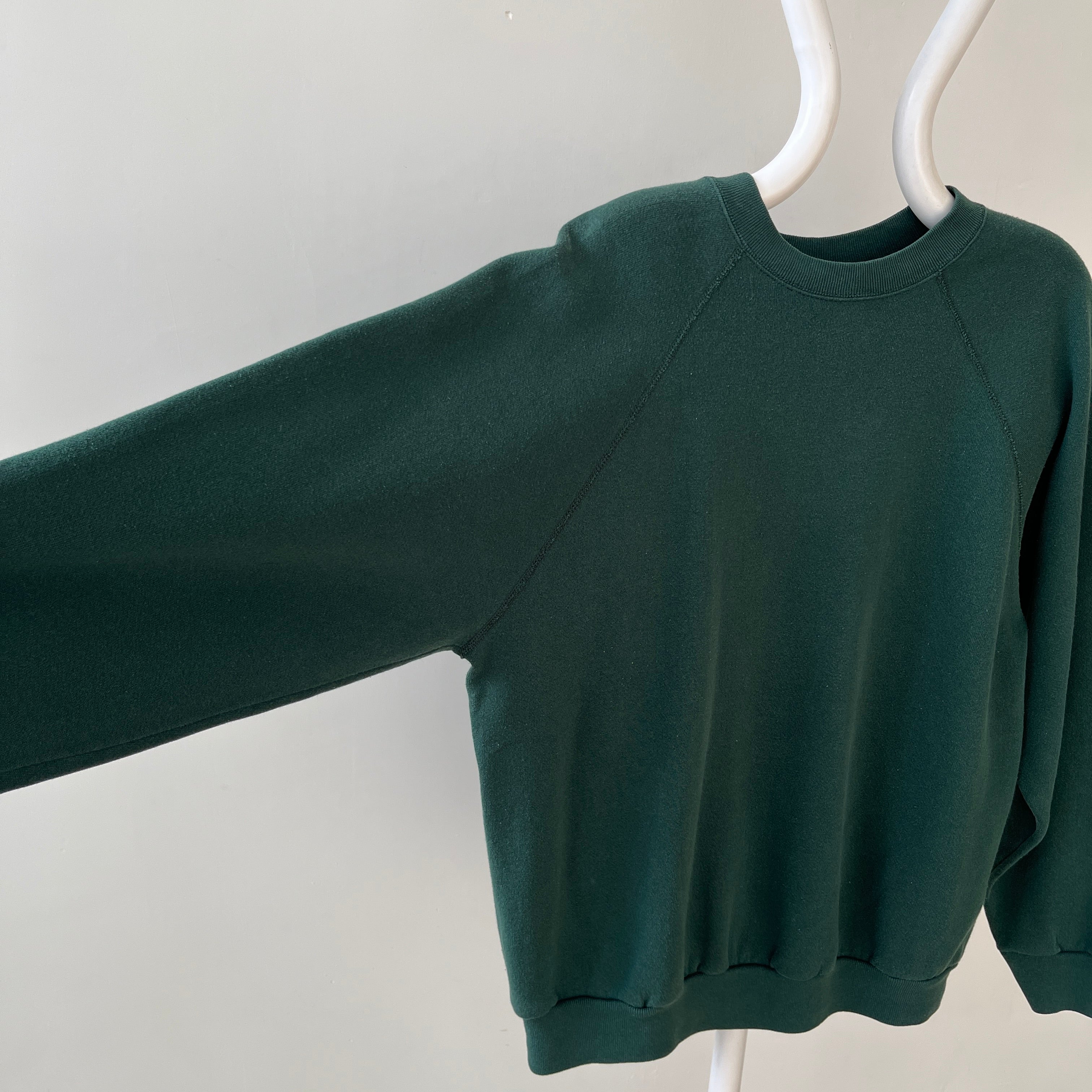 1980s/90s Blank Dark Green Raglan Sweatshirt