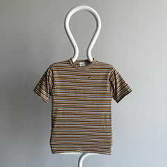 1970s Striped Neutrals Earth Tones Smaller T-Shirt