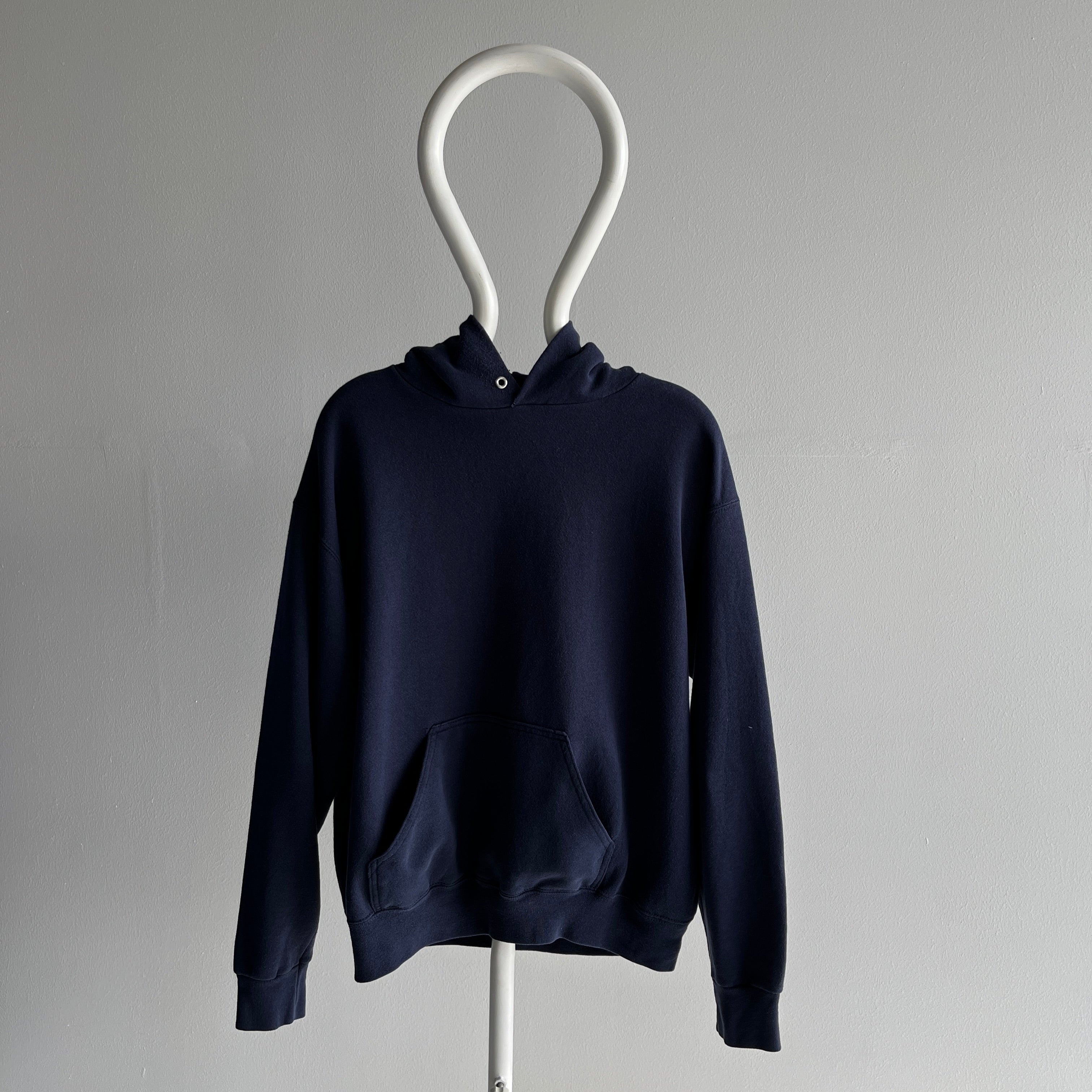 1980s Ultra Fleece Navy Pullover Hoodie