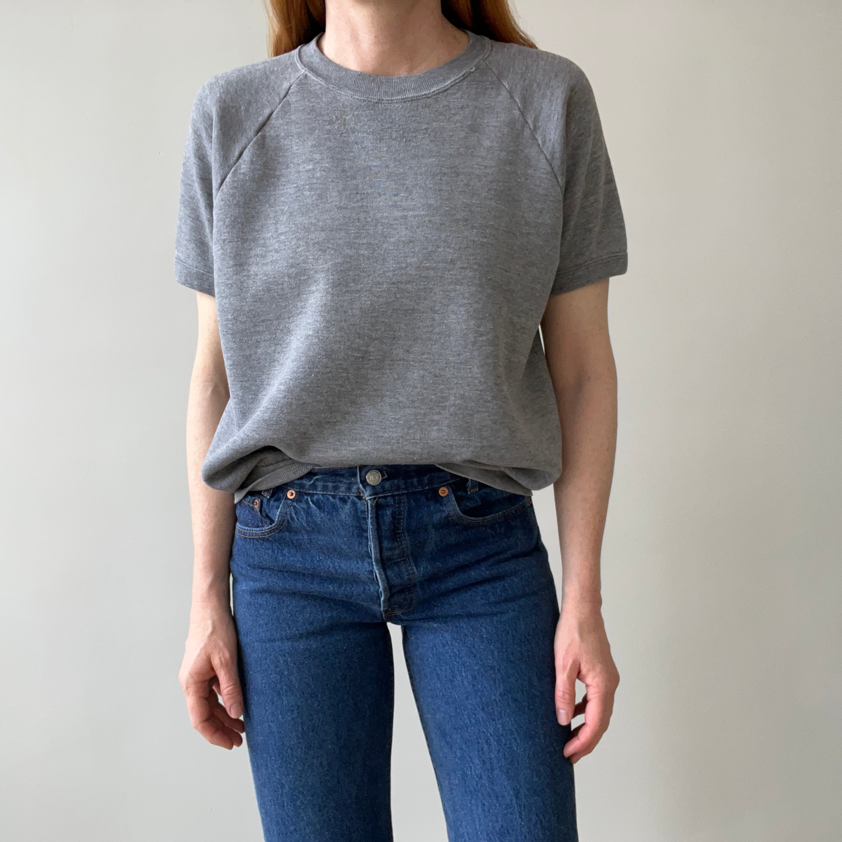 1980s Blank Gray Warm Up Sweatshirt by Jerzees