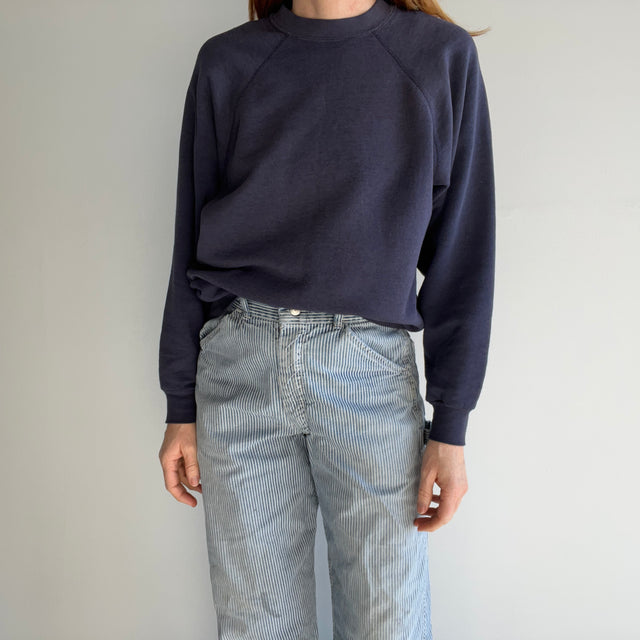 1990s Thinned Out Sun Faded Disheveled Mess (Used To Be) Navy Sweatshirt