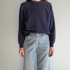 1990s Thinned Out Sun Faded Disheveled Mess (Used To Be) Navy Sweatshirt