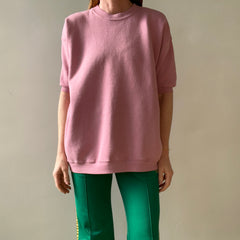 1980s Blank Mauve/Dusty Rose Short Sleeve Sweatshirt