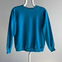 1980s Blank Turquoise Hanes Her Way Sweatshirt