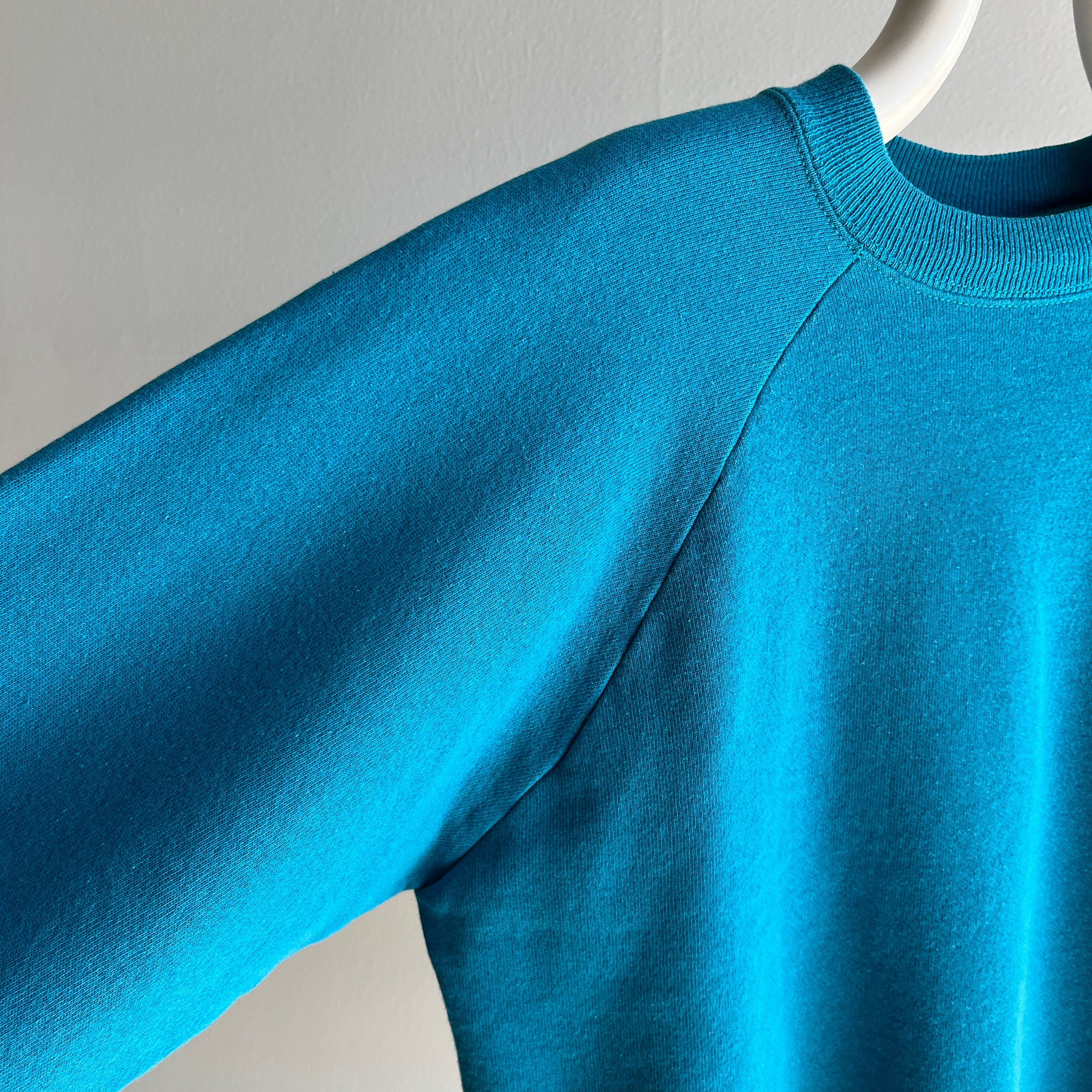 1980s Blank Turquoise Hanes Her Way Sweatshirt