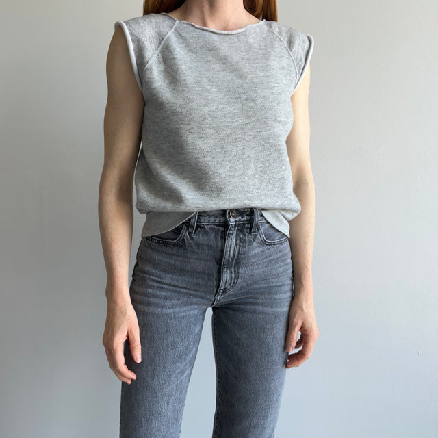 1970s Blank Gray Warm Up Muscle Tank