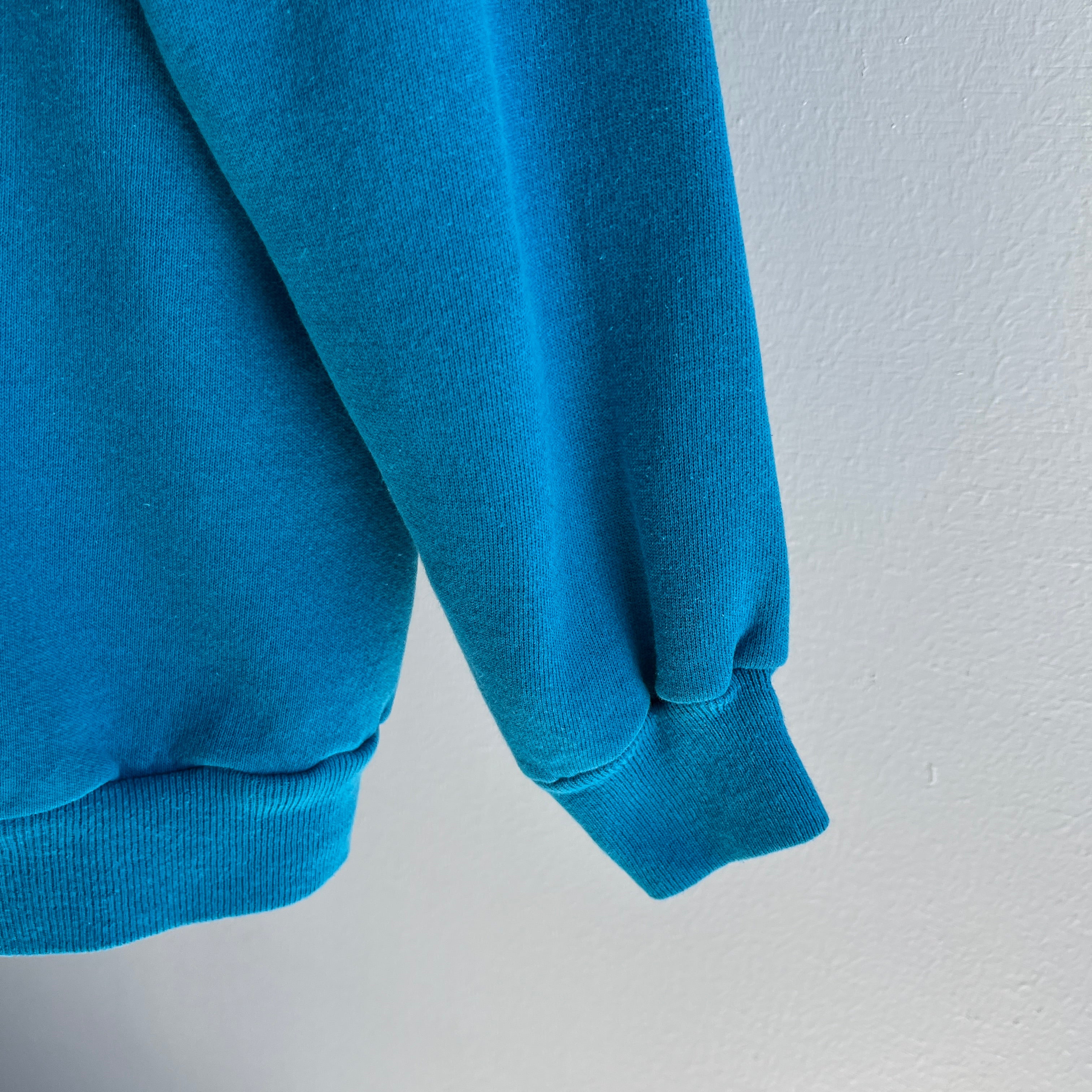 1980s Blank Turquoise Hanes Her Way Sweatshirt