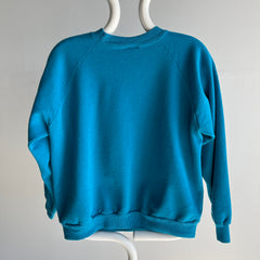 1980s Blank Turquoise Hanes Her Way Sweatshirt