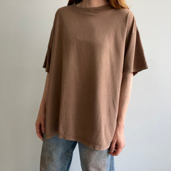 1990s Blank Macadamia Milk Latte Colored Slouchy T-Shirt