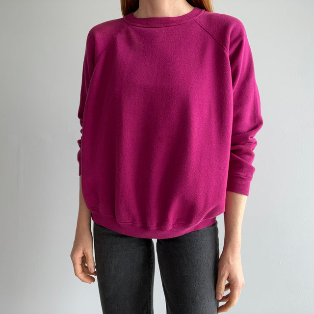 1980/90s HHW Soft and Slouchy and Oh So Wonderful Hot Take Pink/Magenta Raglan