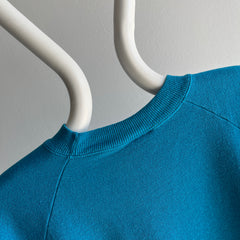 1980s Blank Turquoise Hanes Her Way Sweatshirt