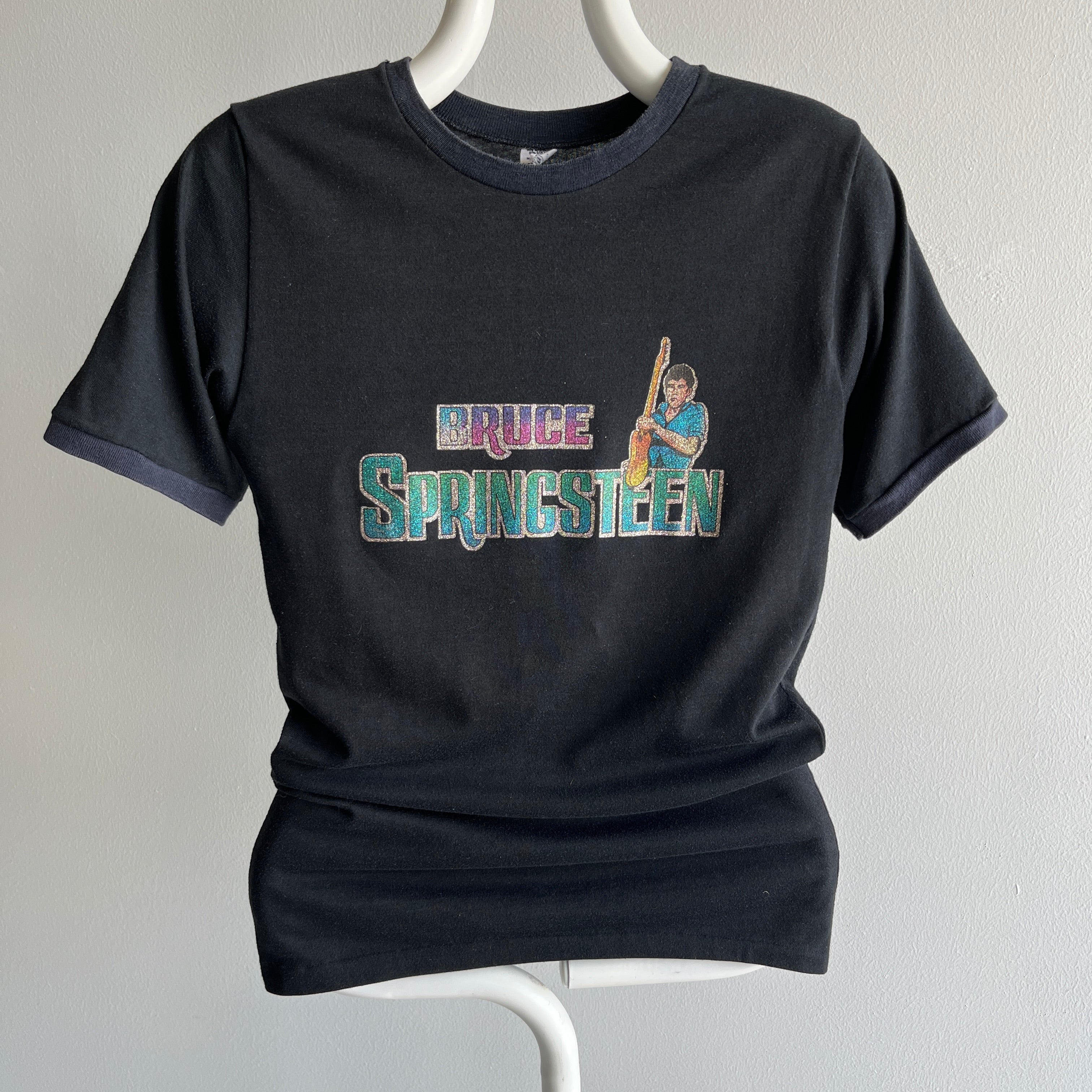 1970s Young Bruce Springsteen Fitted Ring T-Shirt - WOWOWOW