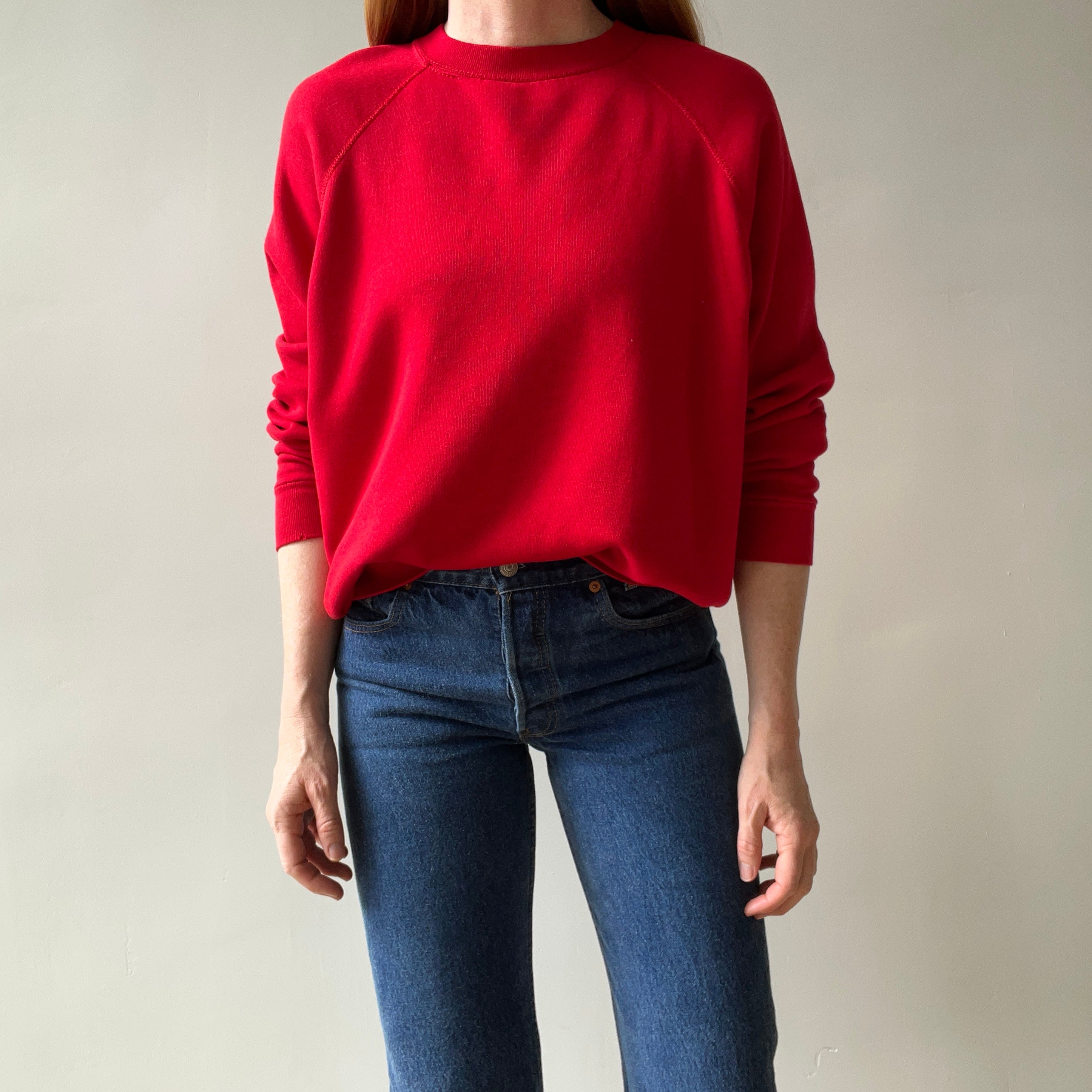 1980s Perfect Red Raglan Sweatshirt