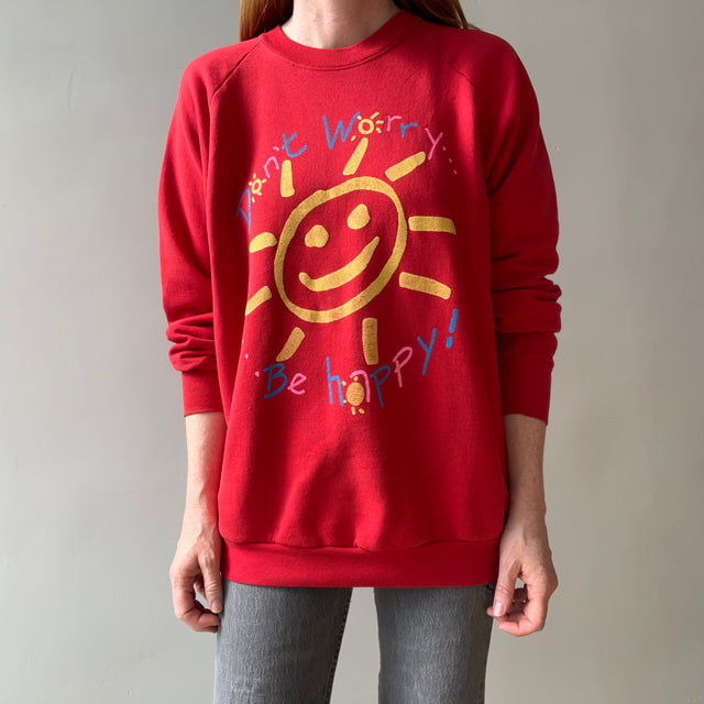 1980s Don't Worry, Be Happy Sweatshirt