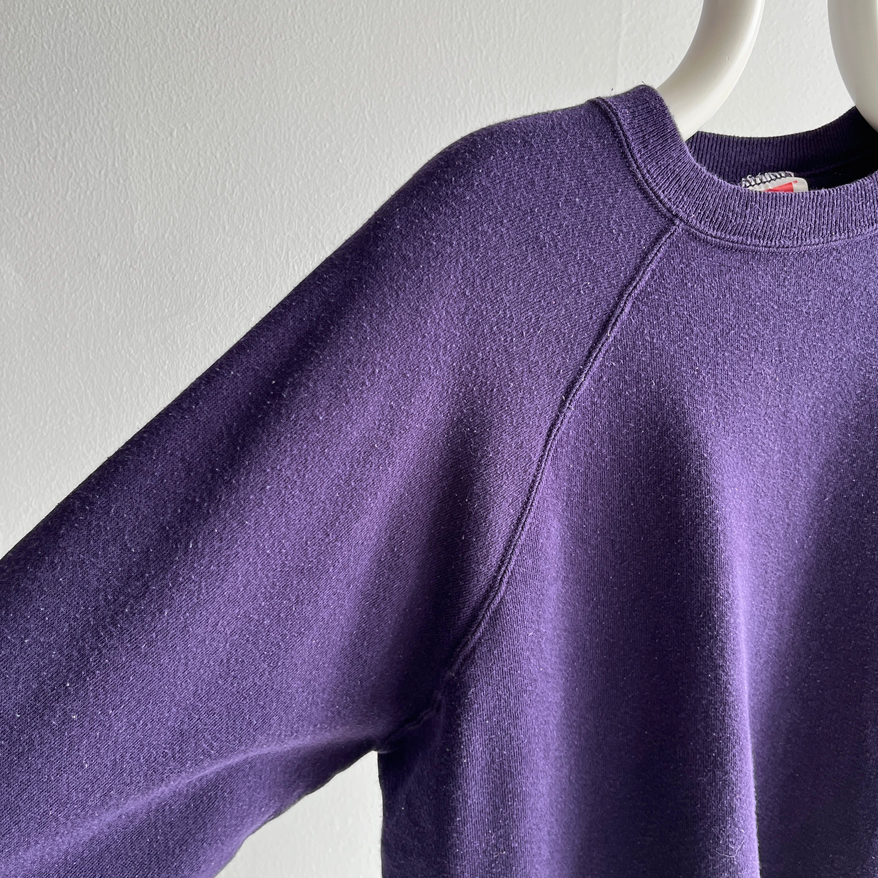 1990s Unique Indigo/Ink Blue/Purple Raglan Sweatshirt