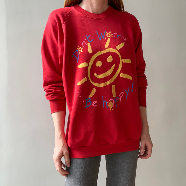 1980s Don't Worry, Be Happy Sweatshirt