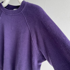 1990s Unique Indigo/Ink Blue/Purple Raglan Sweatshirt
