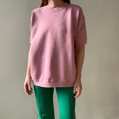 1980s Blank Mauve/Dusty Rose Short Sleeve Sweatshirt