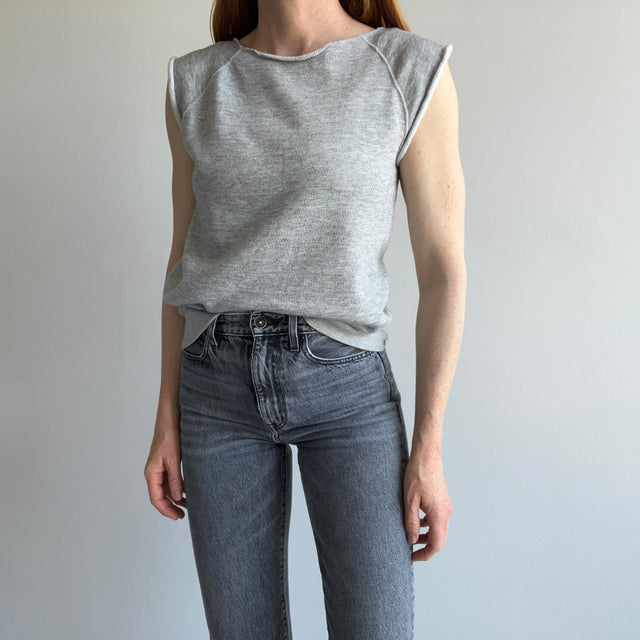 1970s Blank Gray Warm Up Muscle Tank