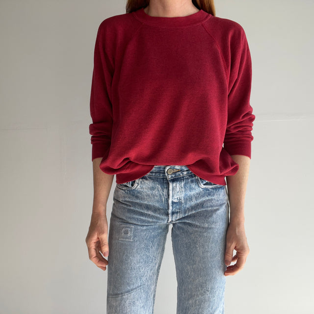 1980s Heather Red Sweatshirt with the Sweetest Mending by HHW