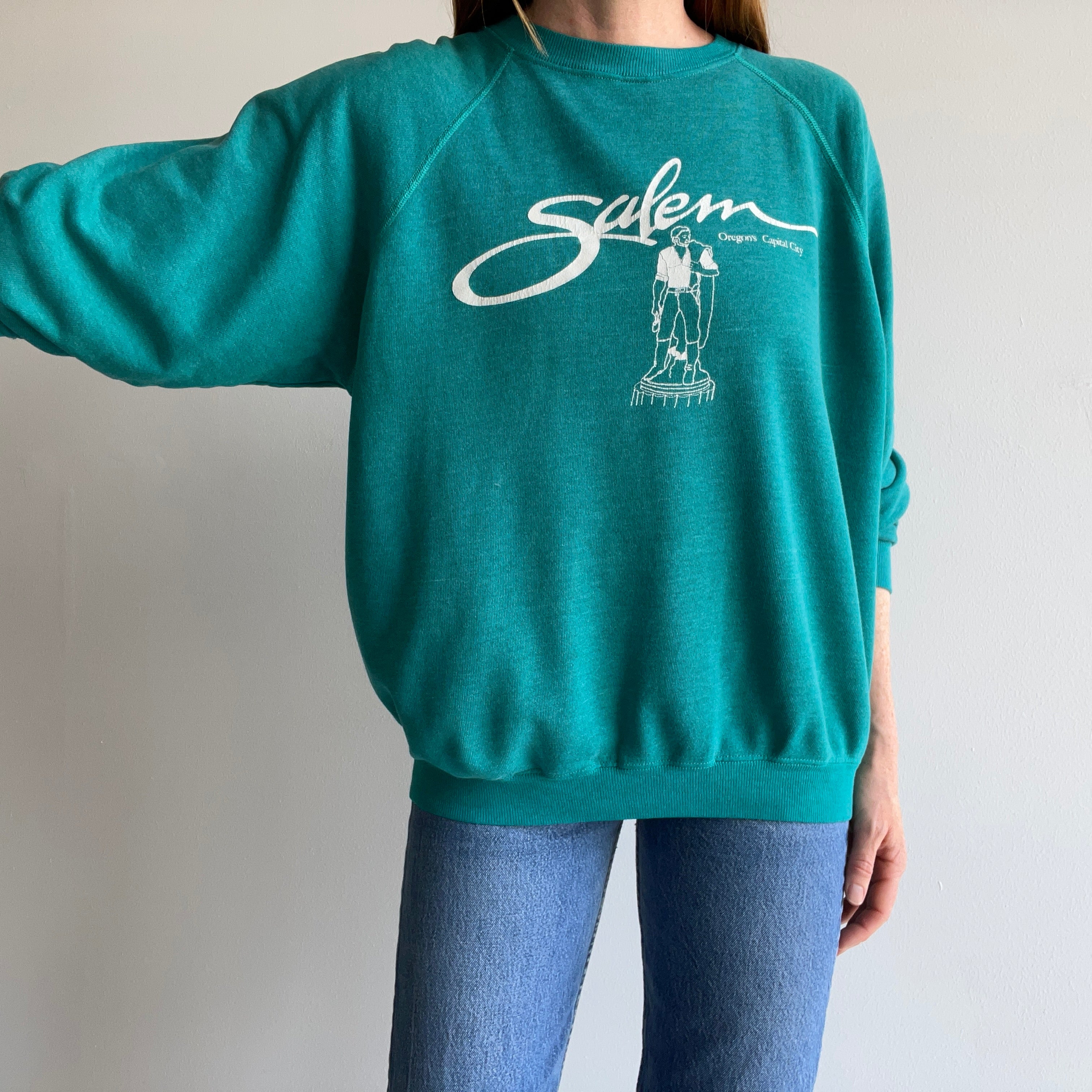 1980s Salem Oregon Rad Drop Pit Sweatshirt by Hanes