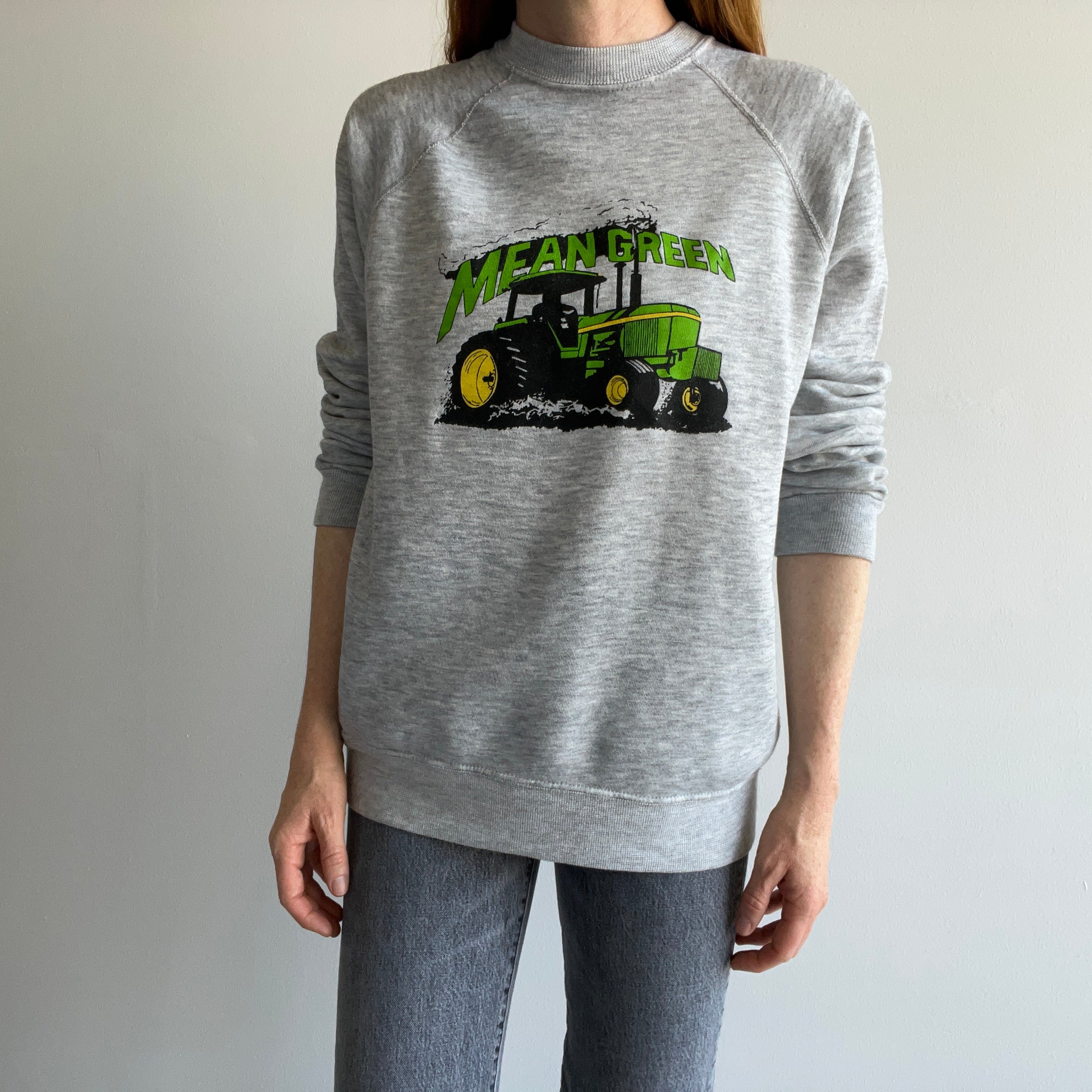 1980s Mean Green Tractor Sweatshirt - BOOM