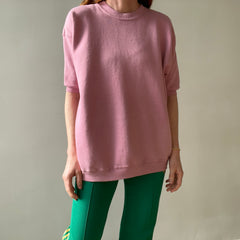 1980s Blank Mauve/Dusty Rose Short Sleeve Sweatshirt