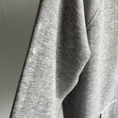 1990/2000s White Flakey Paint Stained Pull Over Gray Hoodie