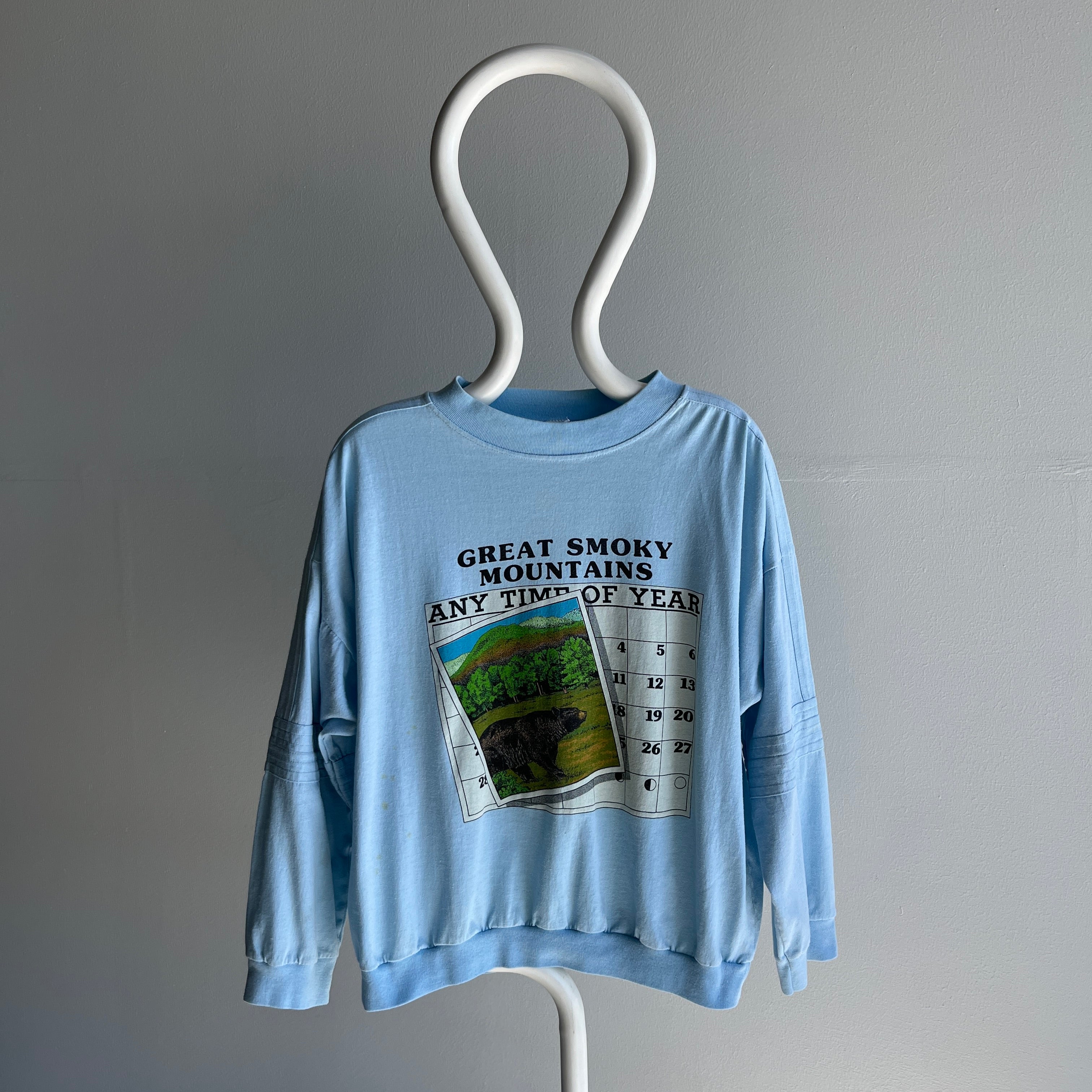 1980s Special Cut Great Smoky Mountains Tourist Long Sleeve Shirt/Sweatshirt Cut